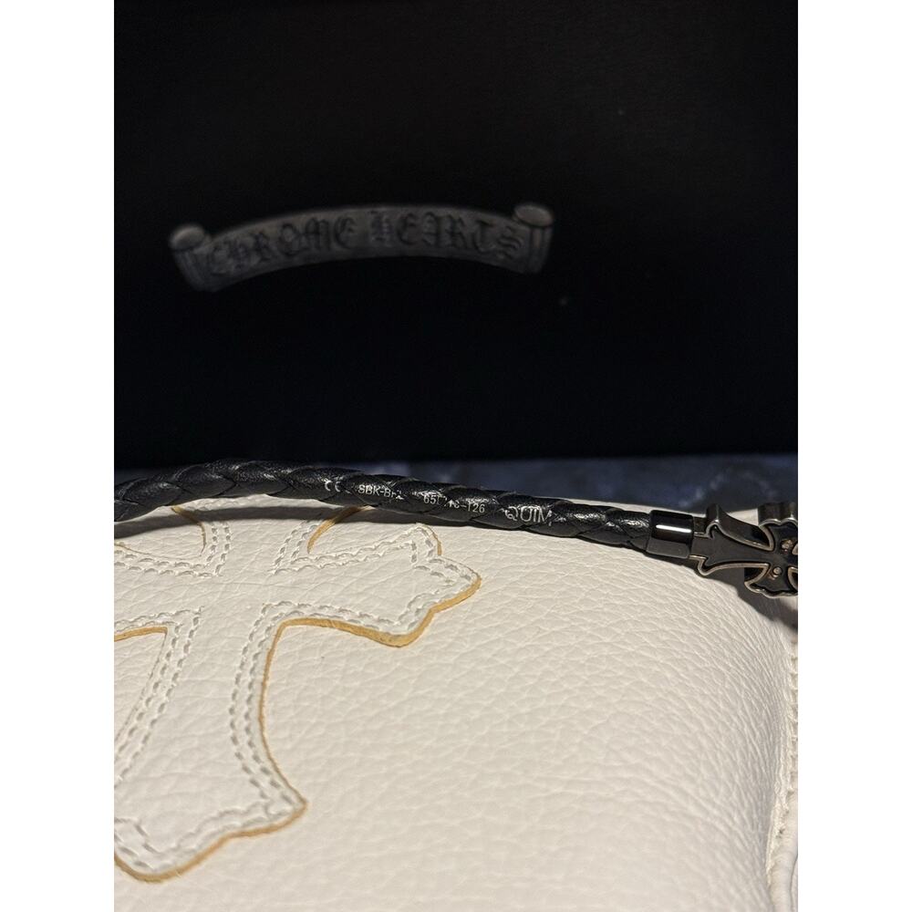 Chrome Hearts Sunglasses Quim SS BML 65-13 126 Silver Black Leather Cross Sun - Picture 6 of 9